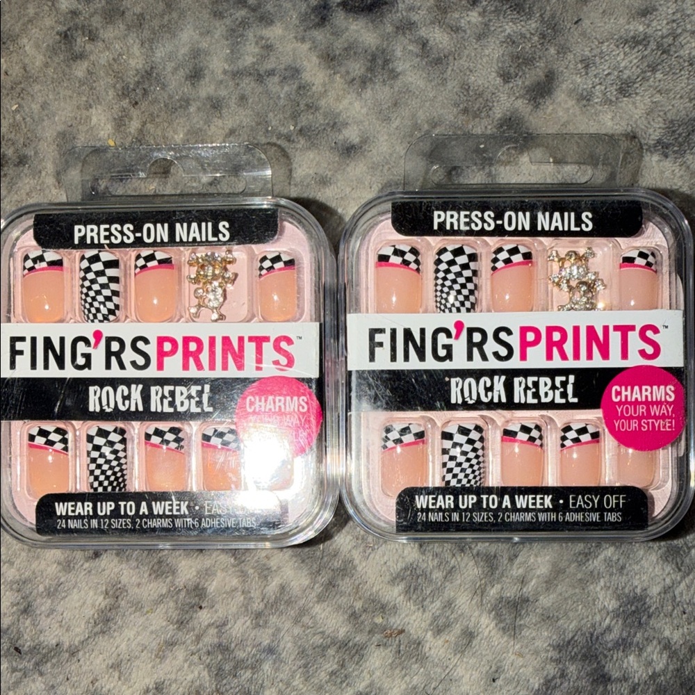 2 Sets of Brand New Fing’rs Prints Runway Ready Press On Nails